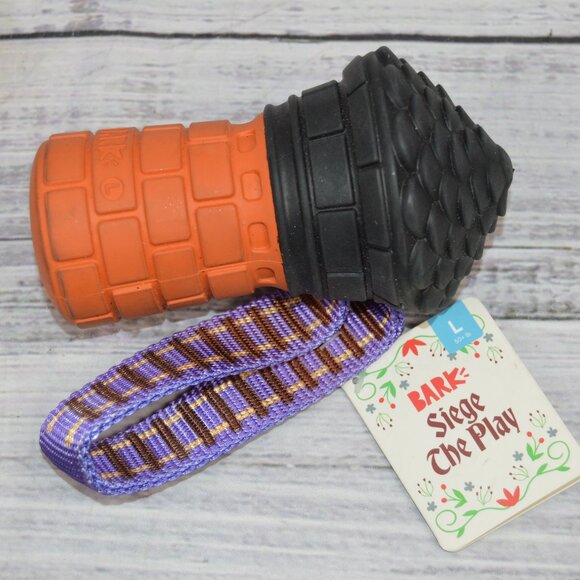 Bark Box Super Chewer SIEGE THE PLAY RUBBER Large 50+ Lbs Dog Chew TUG Toy MARKS - Picture 1 of 11